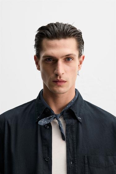 BANDANA ESTAMPADO GEOMÉTRICO - Marino de Zara - Imagen 0