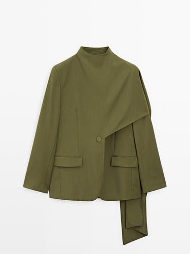 Americana bufanda 100% lana - Studio - Verde Menta de Zara