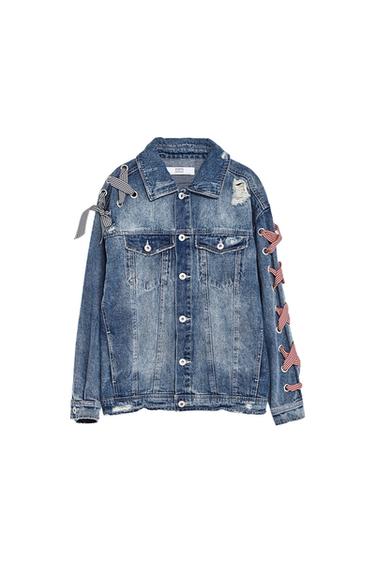 DENIM JACKET WITH BOWS