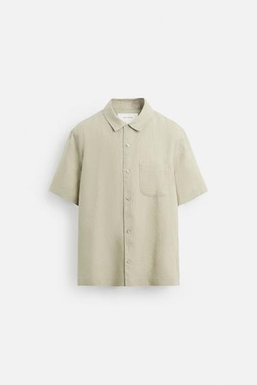 100% LINEN SHIRT - Light beige by Zara