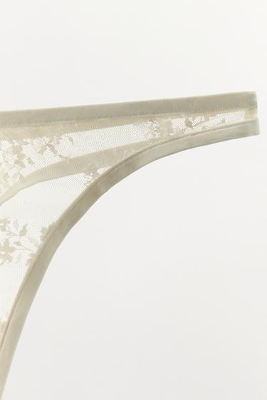 LACE THONG - Oyster-white by Zara - Image 4