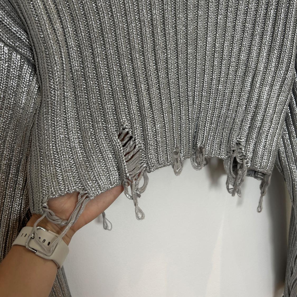 FOIL KNIT CROP SWEATER - Image 3