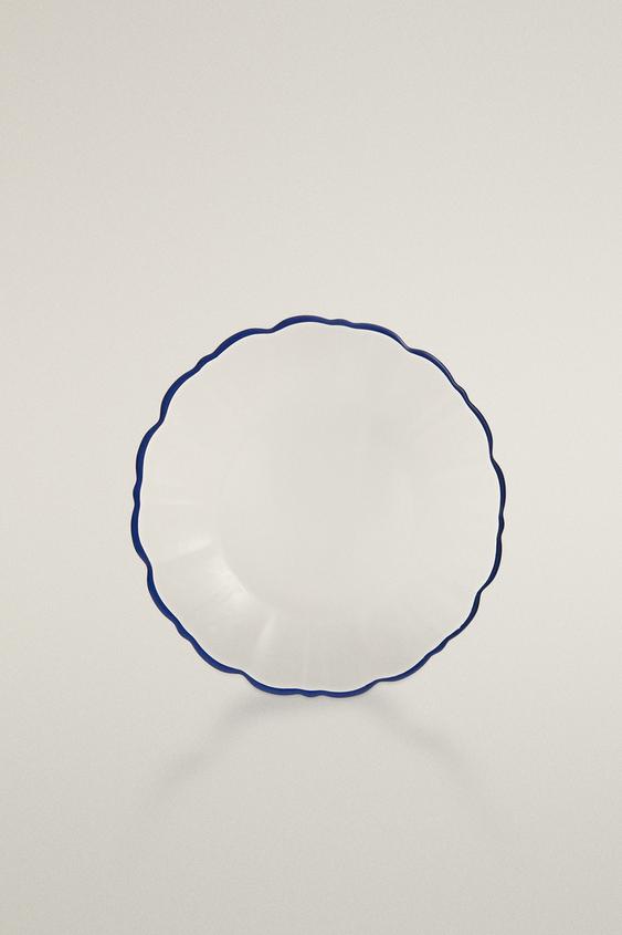 PLATO POSTRE VIDRIO FILO - Azul de Zara - Imagen 0