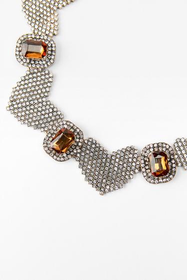 COLLIER CŒURS STRASS - Or vieilli de Zara - Image 2