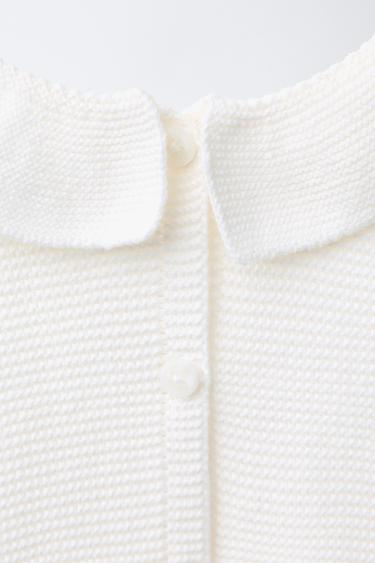 KNIT SWEATER WITH PETER PAN COLLAR - Light ecru by Zara