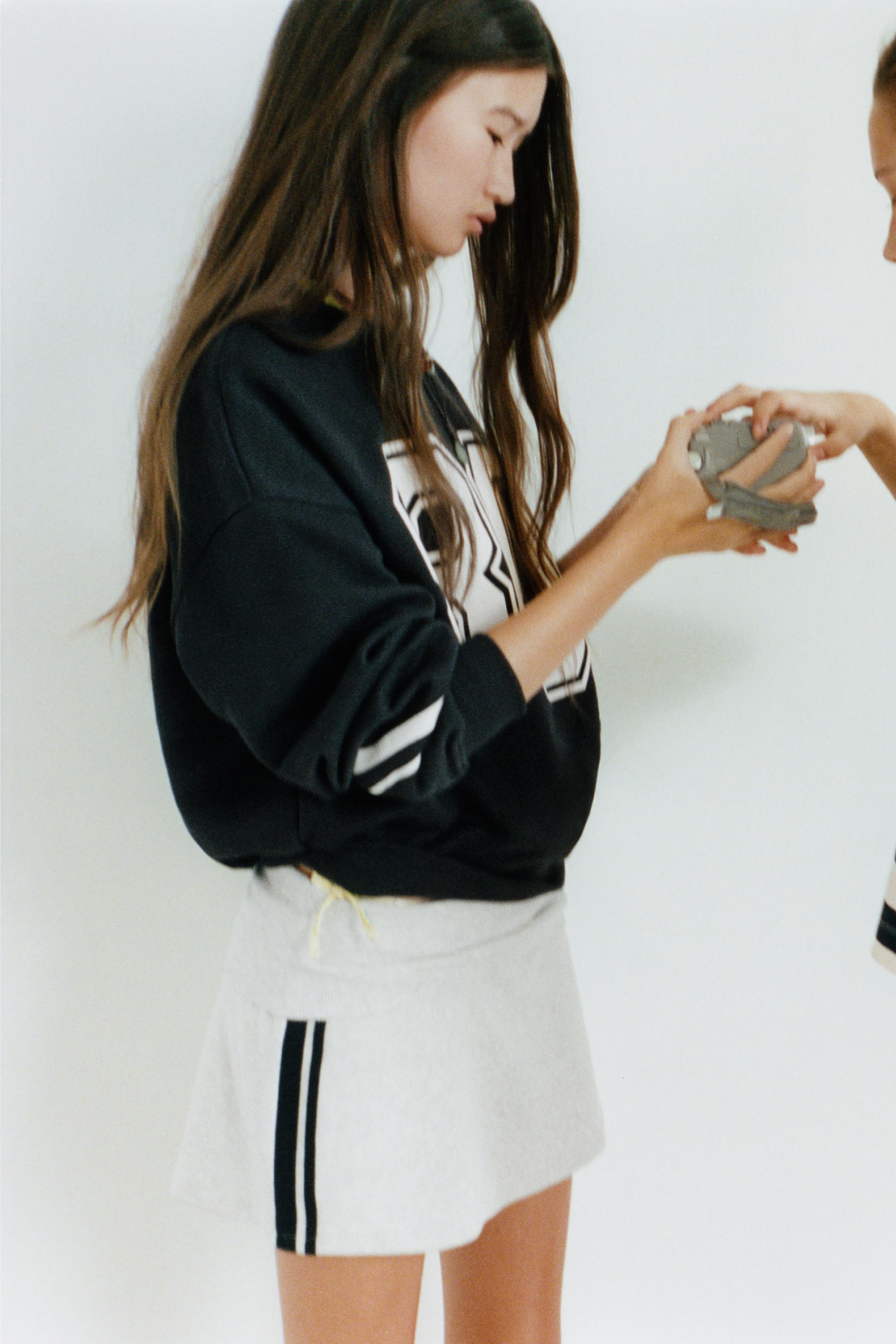 BAND DETAIL SKORT — Gray marl