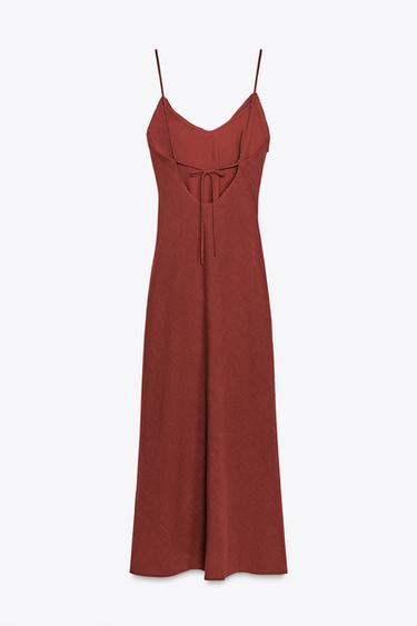 RAMIE STRAPPY MIDI DRESS - Wine de Zara - Image 7
