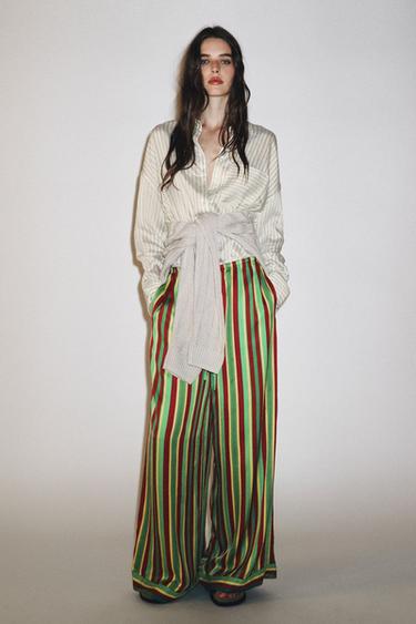PANTALON DE PYJAMA RAYURES ZW COLLECTION - Multicolore de Zara - Image 8