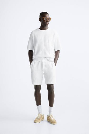 Zara TEXTURED T-SHIRT - Oyster-white - Image 0