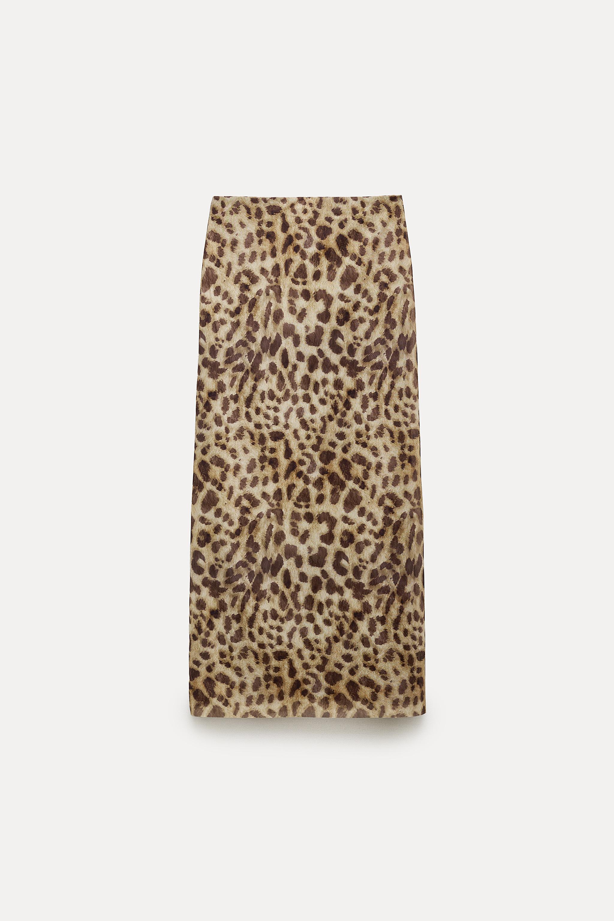 Leopard print skirt midi zara hotsell