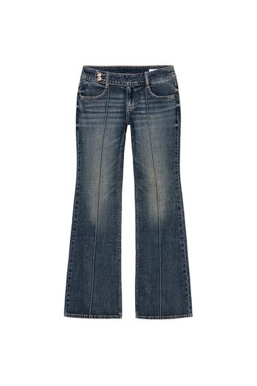 Zara TRF LOW RISE BOOTCUT JEANS - Blue