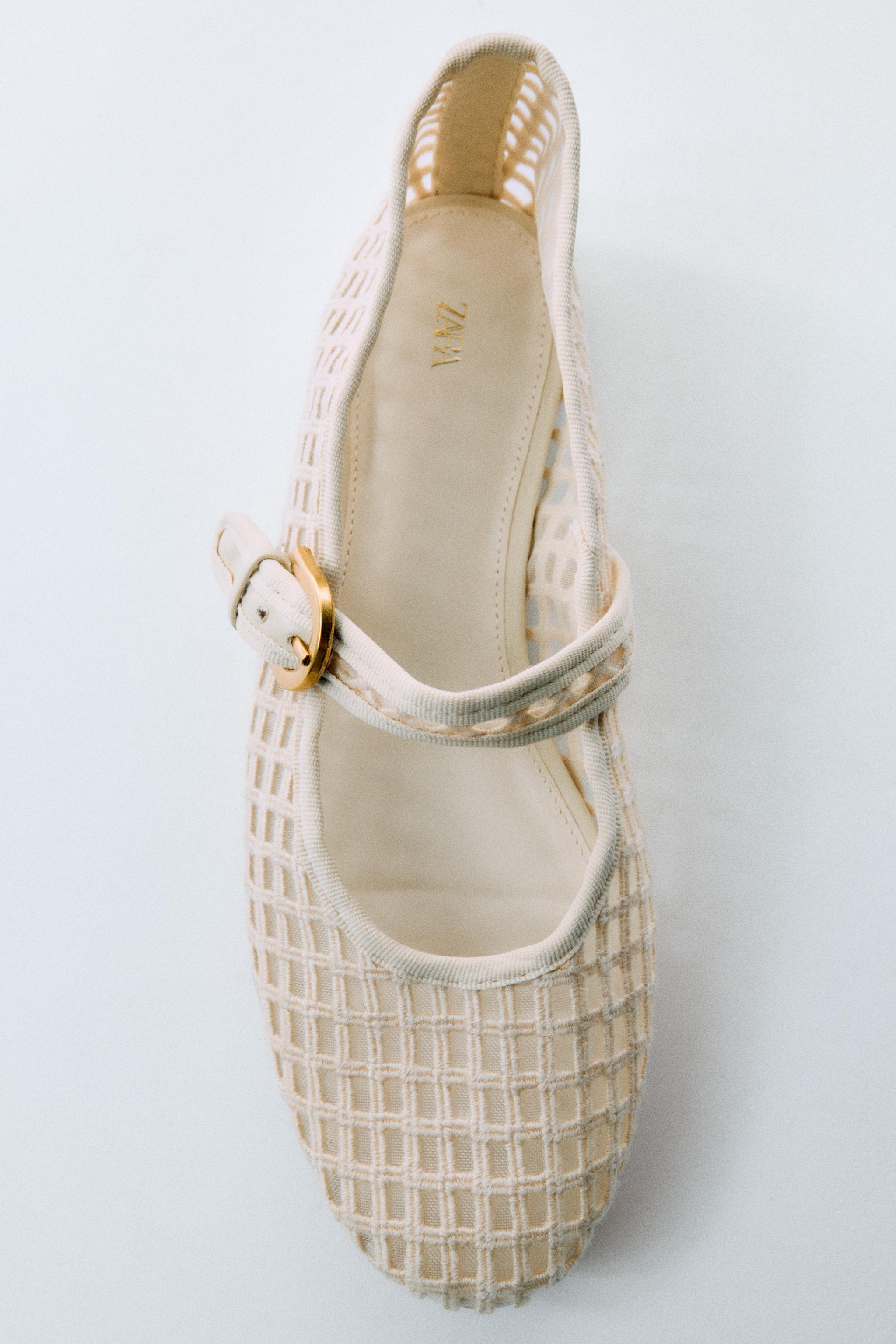 CROCHET-EFFECT BALLET FLATS