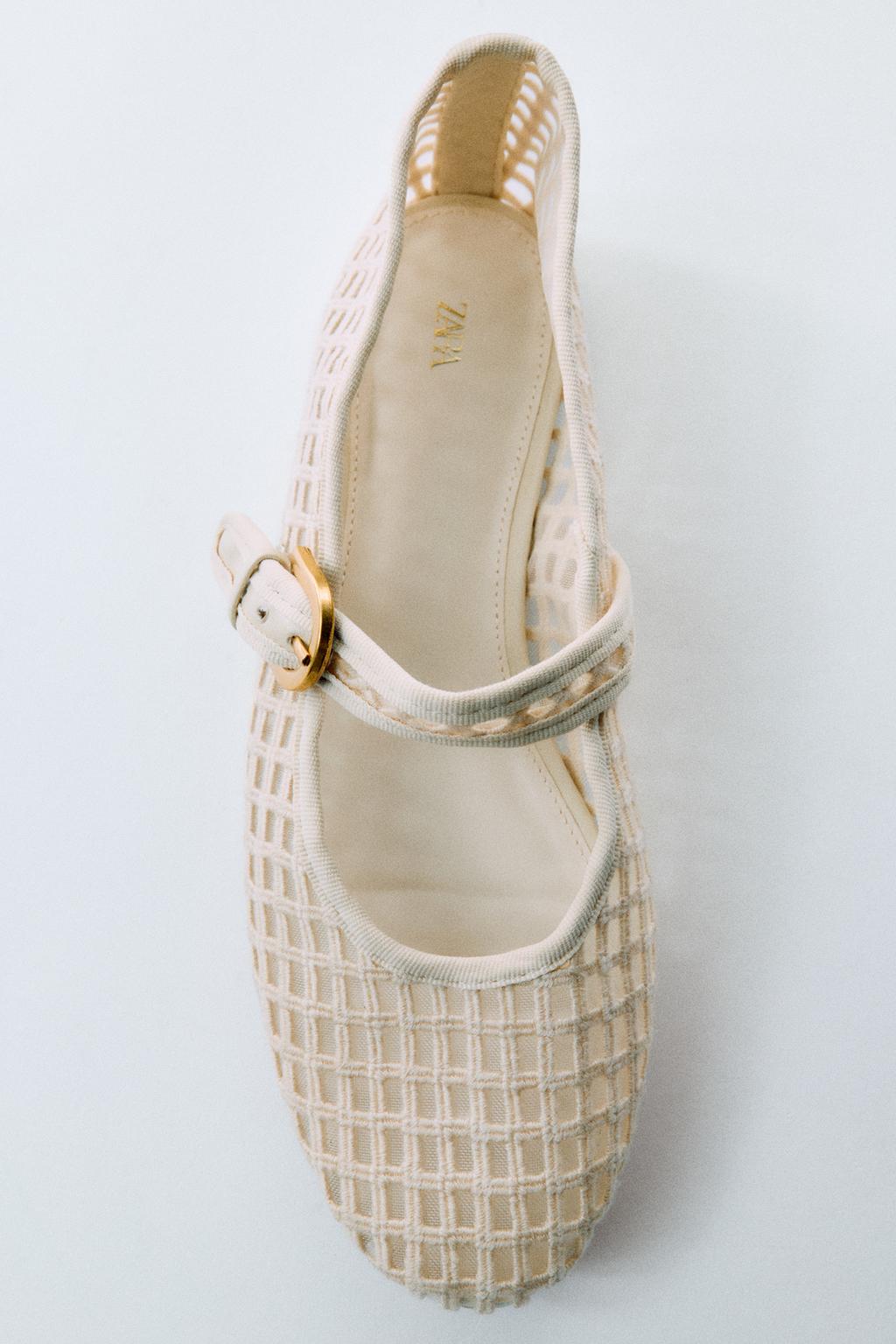 CROCHET-EFFECT BALLET FLATS