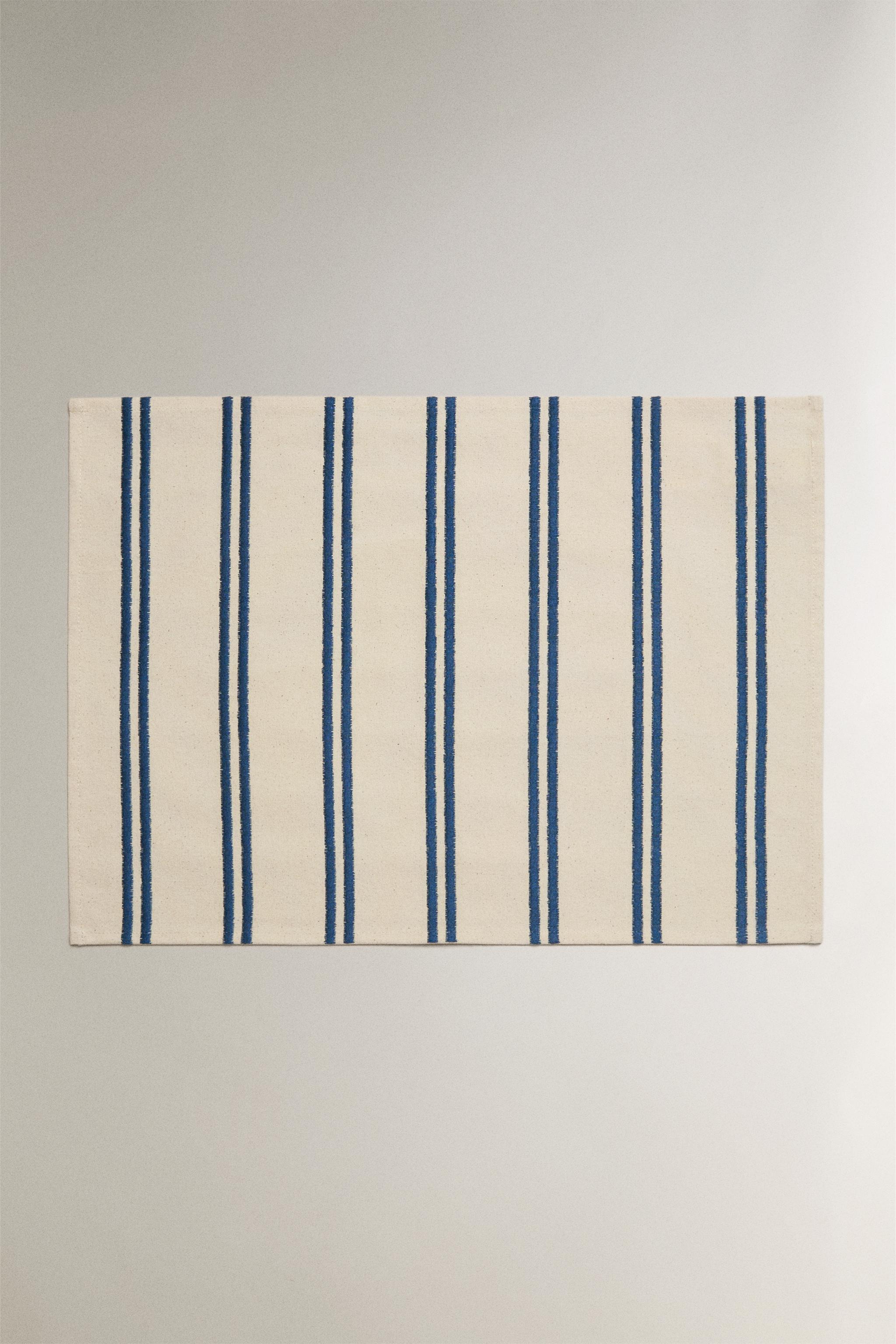 Zara EMBROIDERED STRIPE PLACEMAT