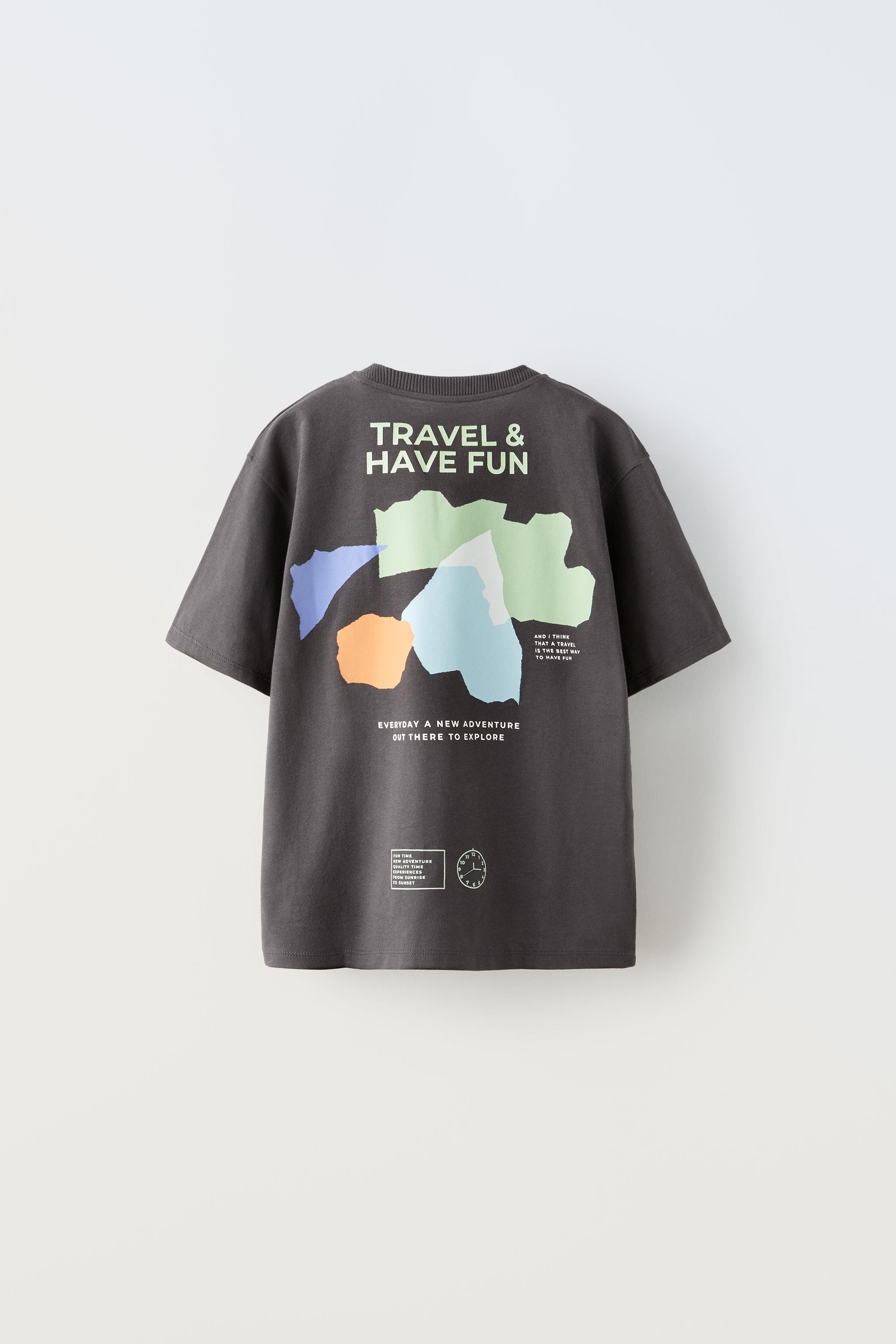 TRAVEL パッチ Tシャツ - ダークアンソラジット | ZARA Japan / 日本