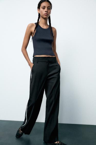 TROUSERS WITH SIDE TAPING - Black by Zara - Image 0