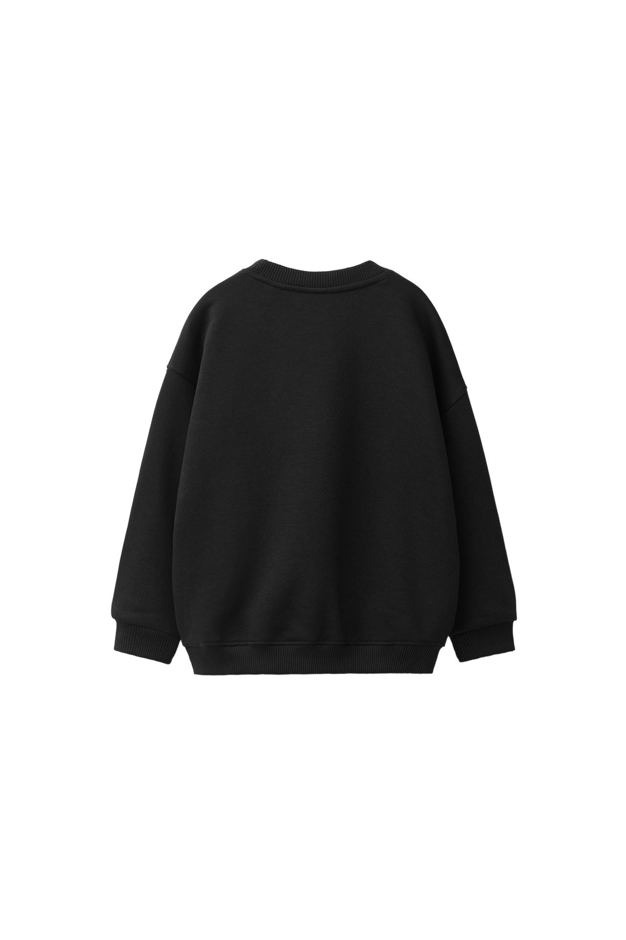PLAIN SWEATSHIRT — Black