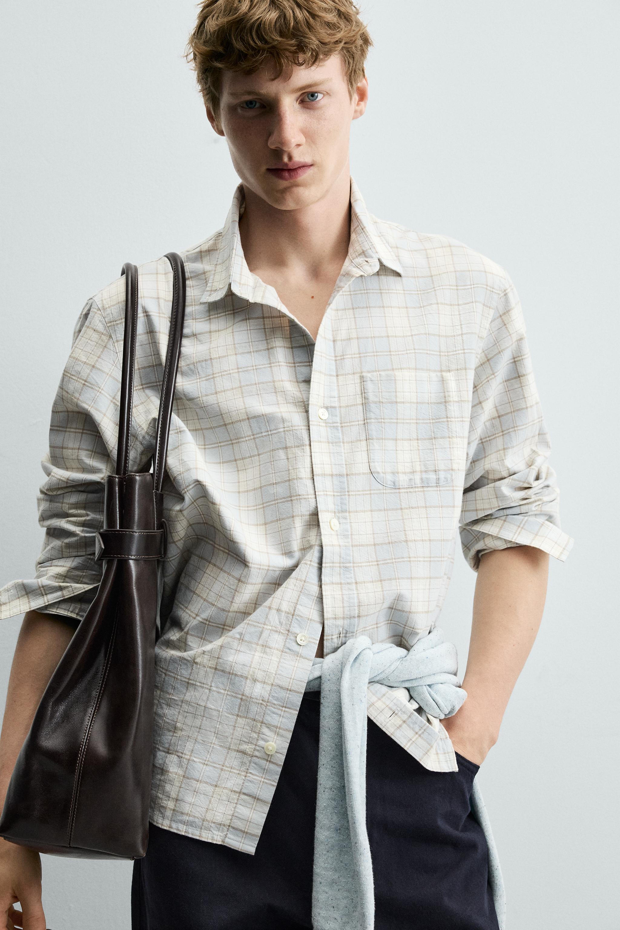 Мужские сумки Zara LEATHER SHOPPER WITH BELT DETAIL — фото 4