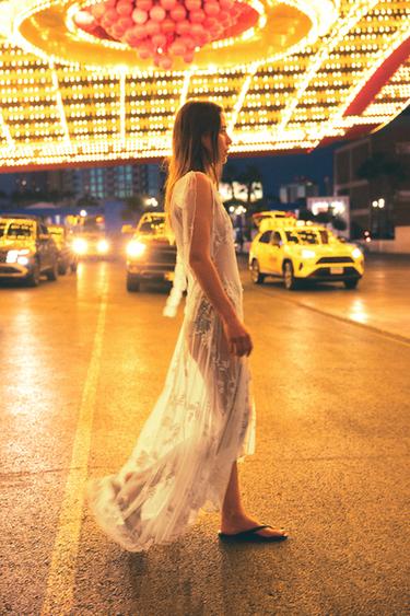 VESTIDO GEORGETTE BORDADOS FLORES ABALORIOS LIMITED EDITION - Crudo de Zara