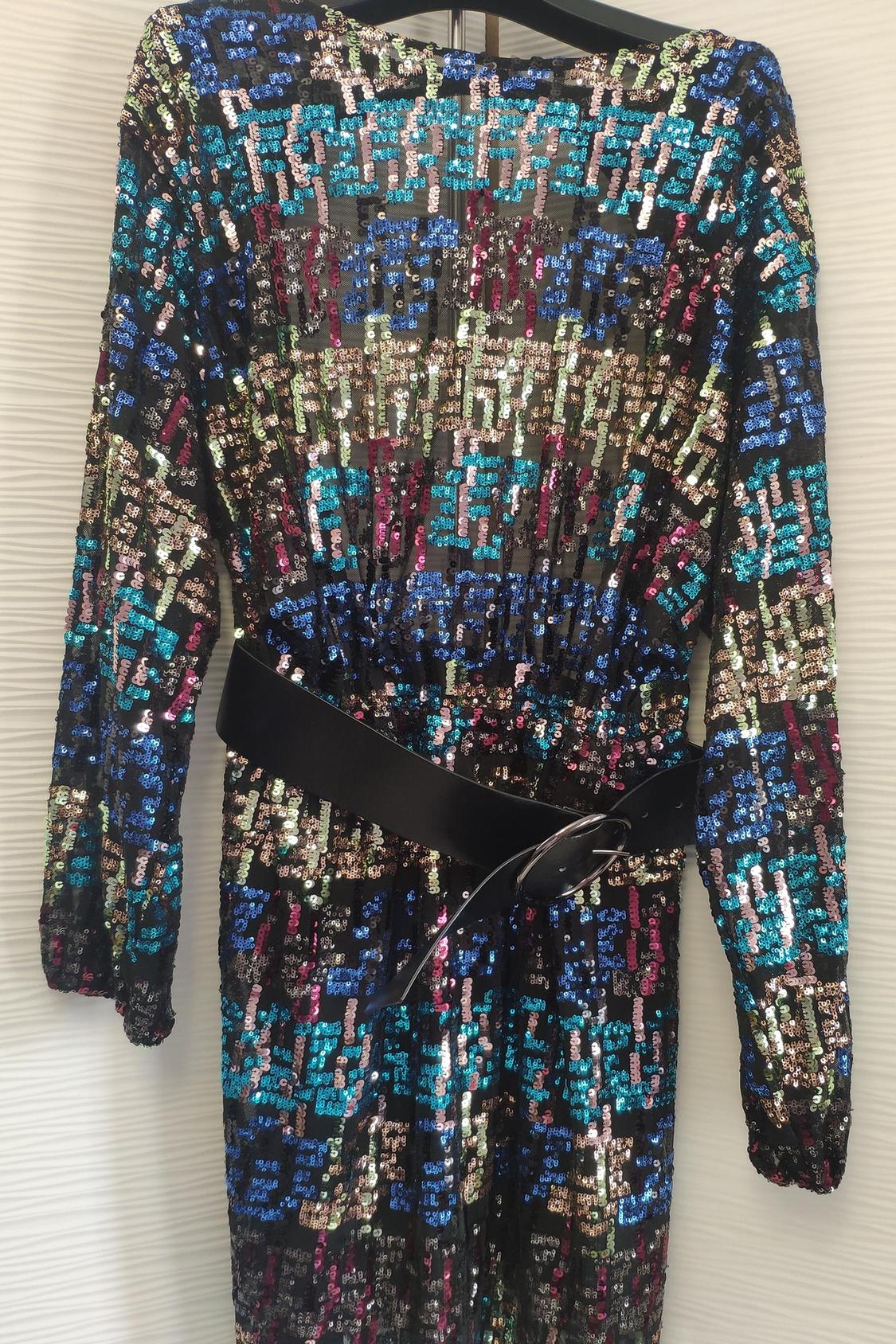 SEQUINNED DRESS WITH BELT