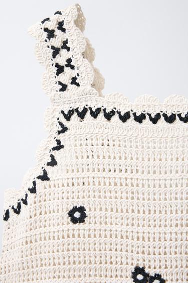 FLORAL KNIT DRESS - Ecru by Zara - Image 2