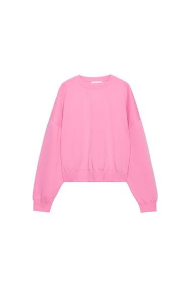 BASIC PLUSH SWEATSHIRT - Pink by Zara