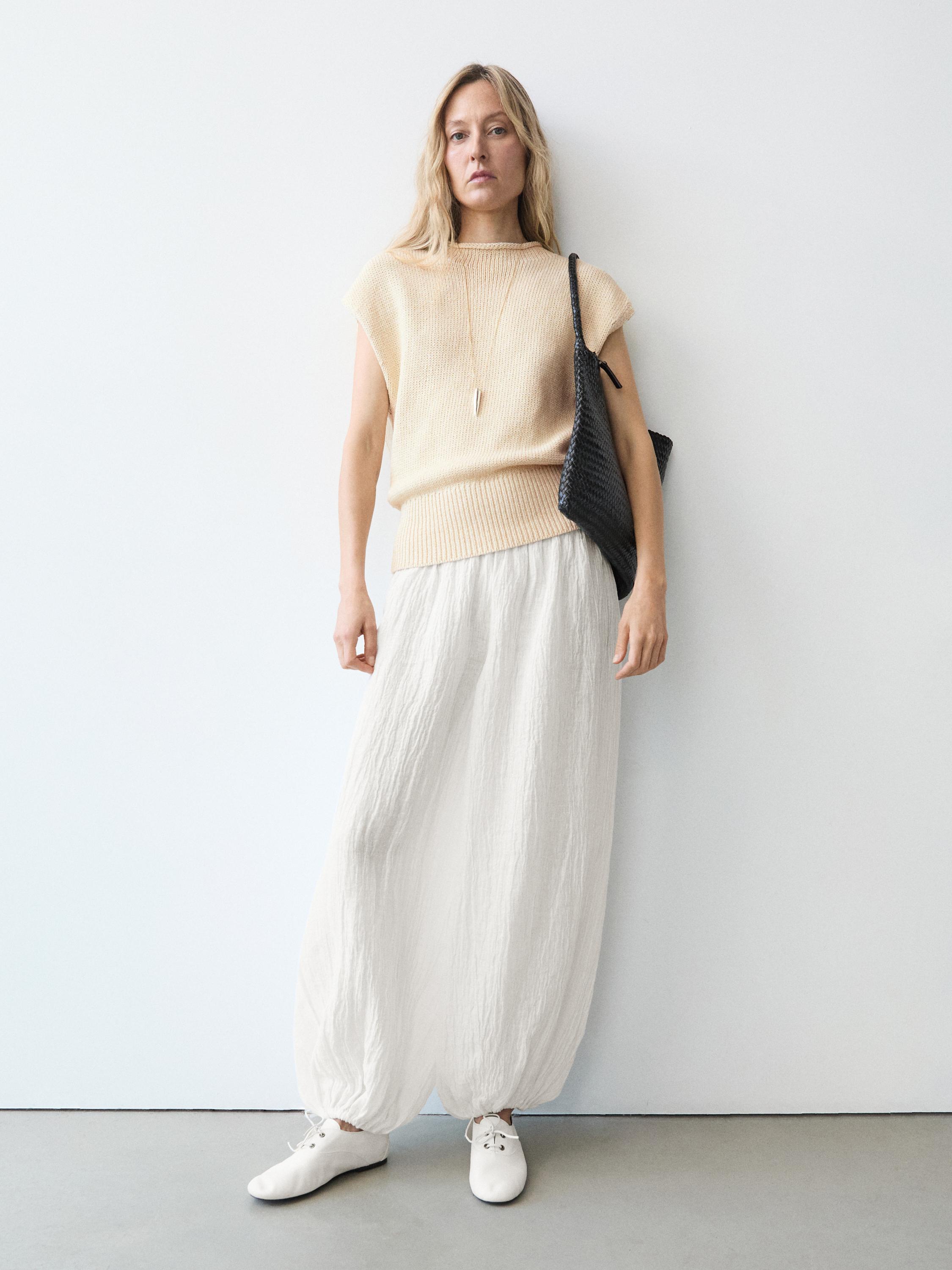 Pantalon bouffant en lin