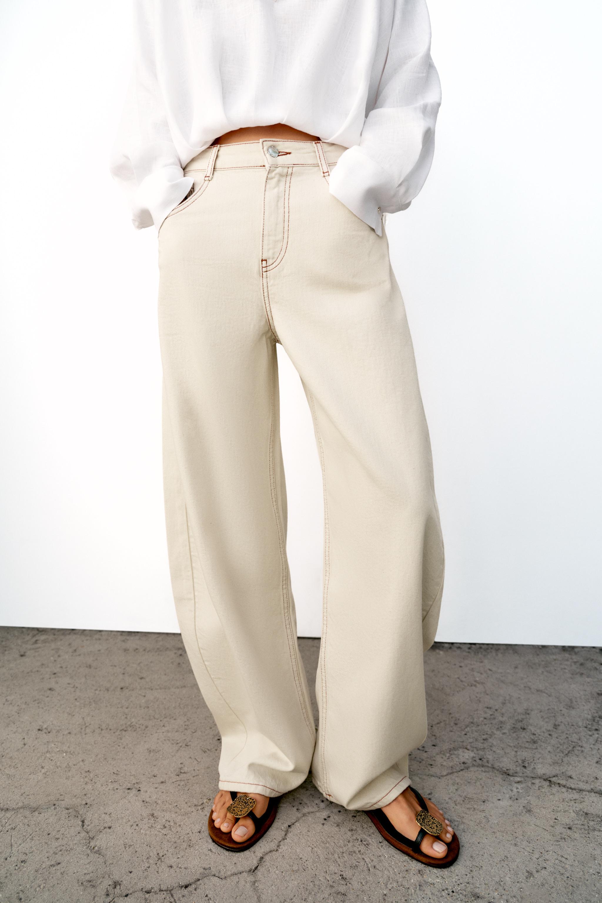 Z1975 MID-RISE BARREL JEANS — Ecru