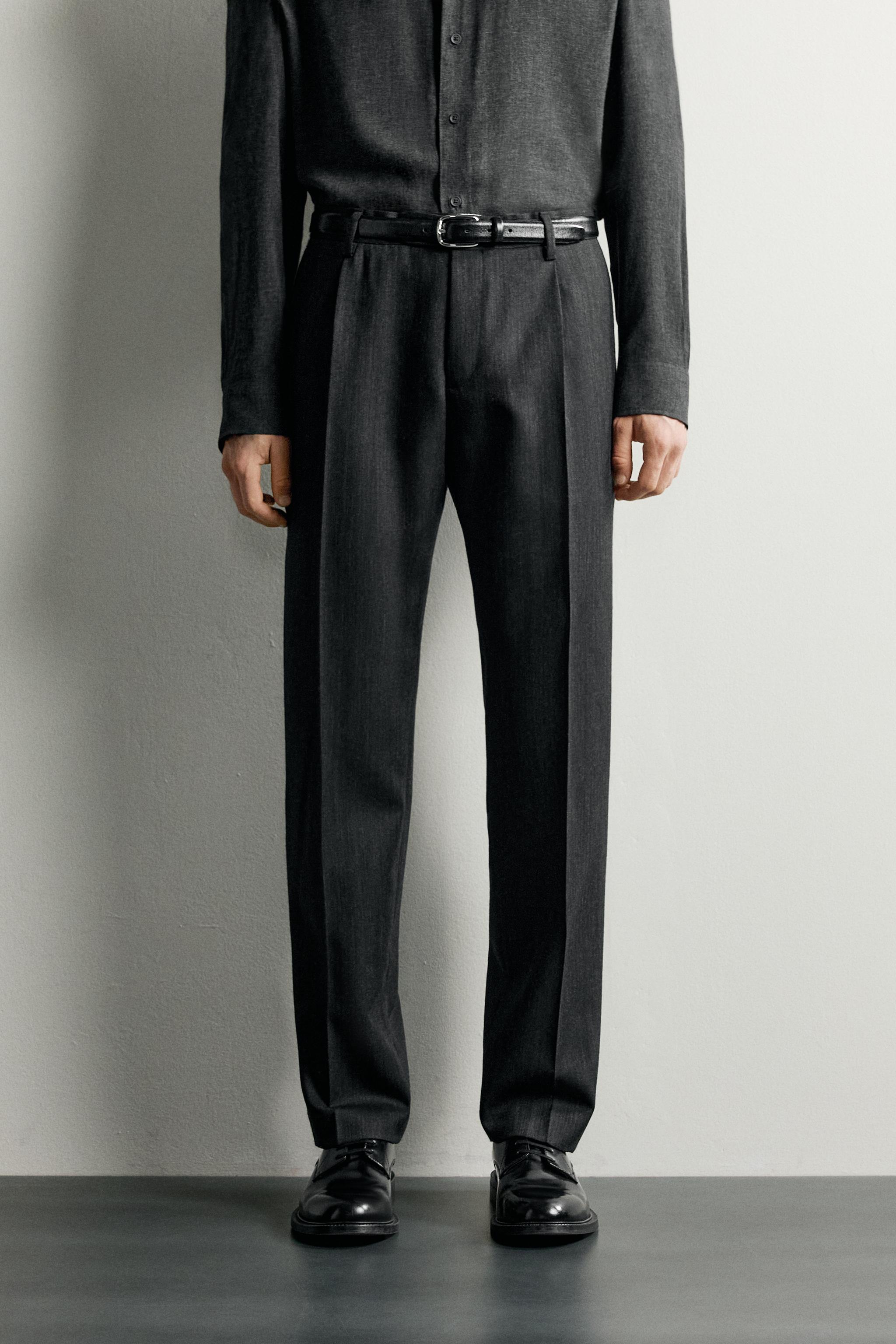 100% WOOL REGULAR FIT SUIT PANTS