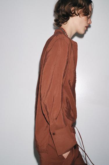 CHEMISE FLUIDE ZW COLLECTION - Caramel de Zara - Image 9