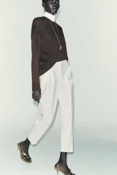 PANTALON TAILLE HAUTE - Blanc de Zara - Image 2