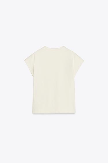 RUSTIC T-SHIRT - Ecru by Zara - Image 4