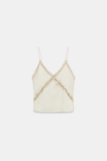 LACE TOP - Beige by Zara - Image 0
