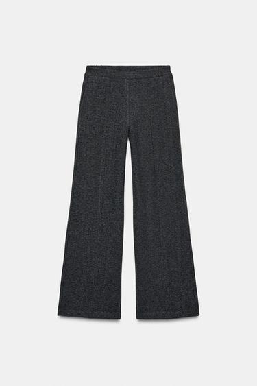 Zara SOFT WIDE LEG PANTS - Gray