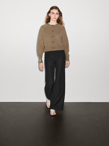 Zara 100% cashmere long sleeve cardigan - Caramel - Image 0