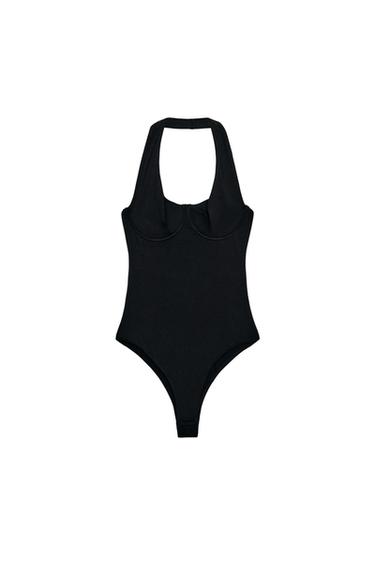 UNDERWIRED HALTER BODYSUIT - Black by Zara