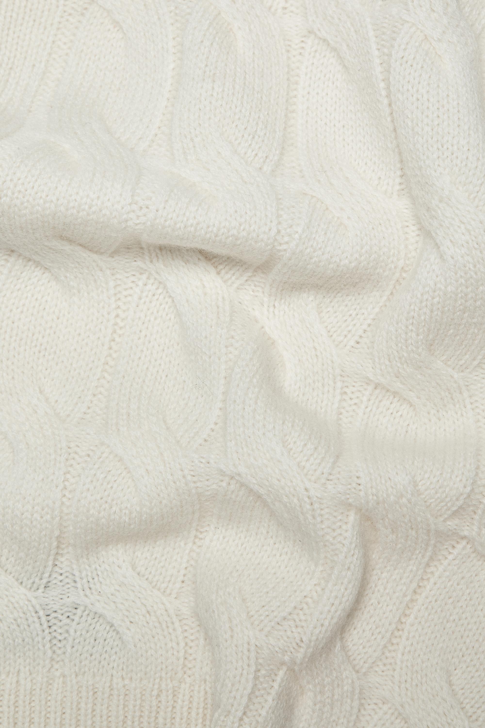 Cotton blend cable-knit balaclava with tie