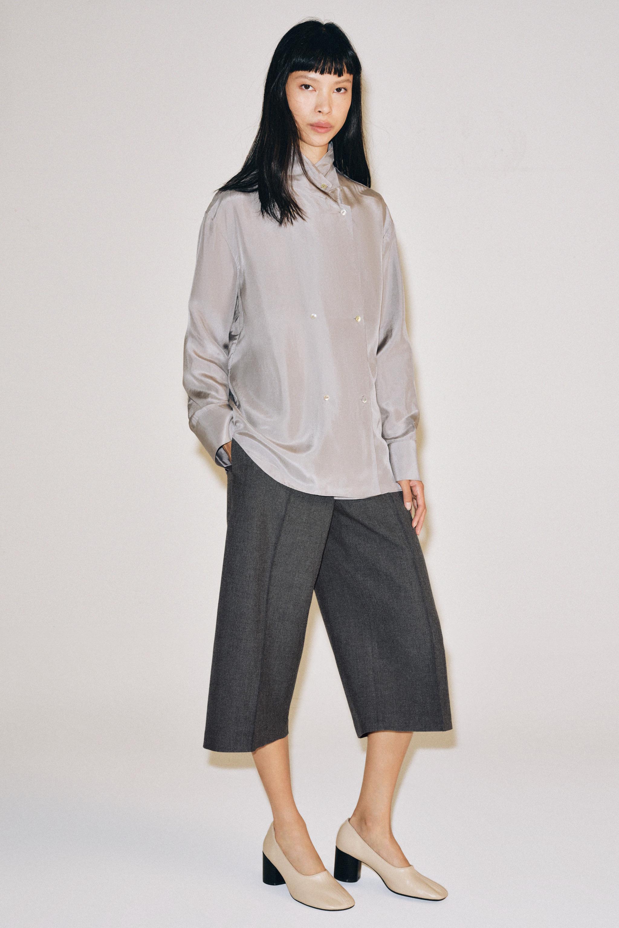 ZW COLLECTION STRAIGHT DARTED BERMUDA SHORTS — Gray marl