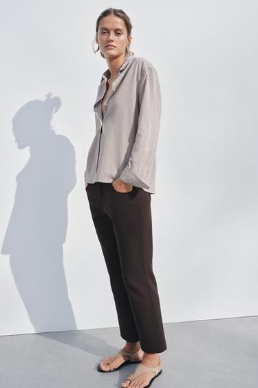 PANTALON ÉVASÉ COLLECTION ZW - Marron chocolat de Zara - Image 3