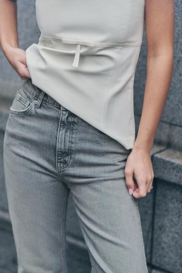 JEAN TRF DROIT TAILLE HAUTE - Gris de Zara - Image 2