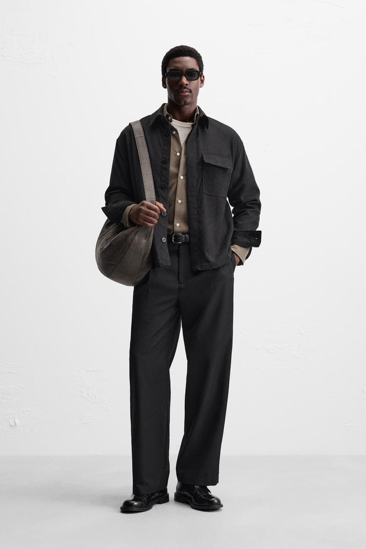 ポケット付きシャツジャケット - ブラック | ZARA Japan / 日本