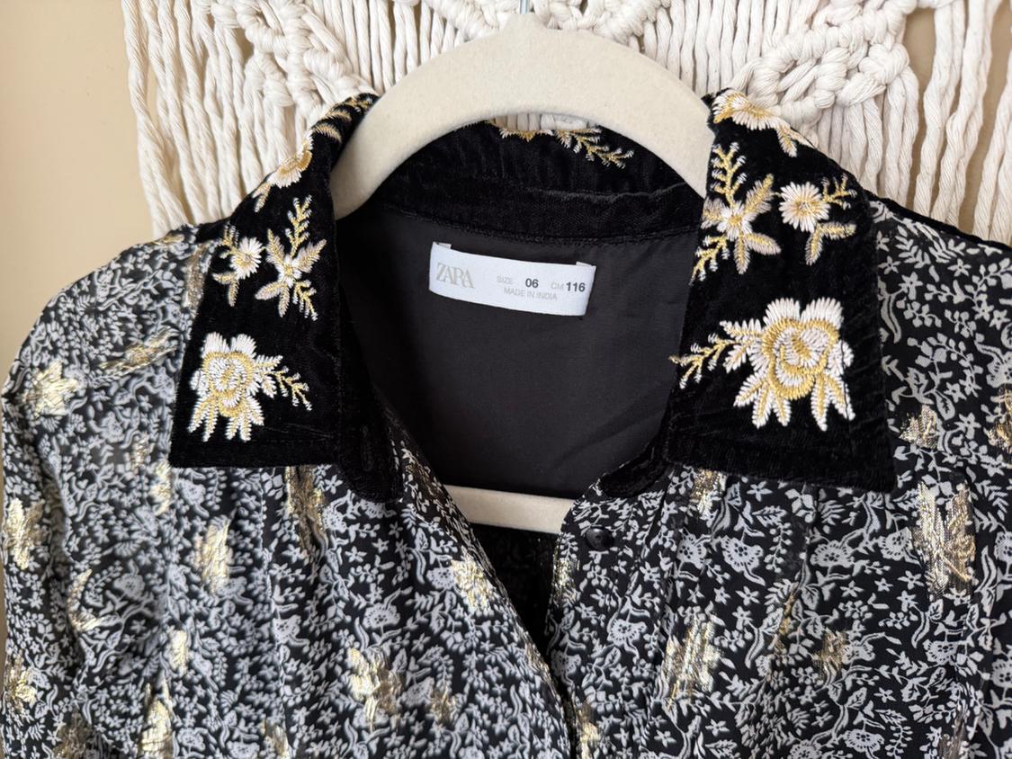 SPARKLY VELVET EMBROIDERED DRESS - Image 2