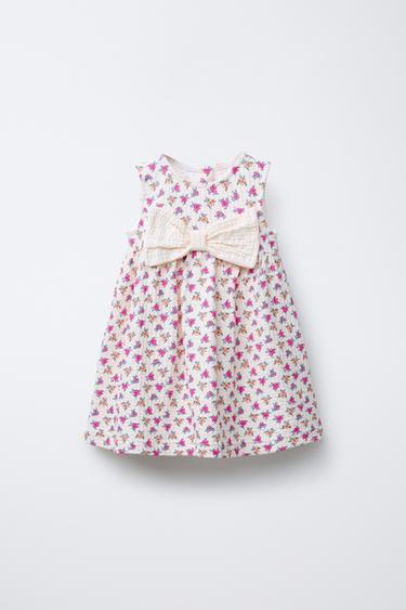 MAXI BOW PRINT DRESS - Ecru by Zara