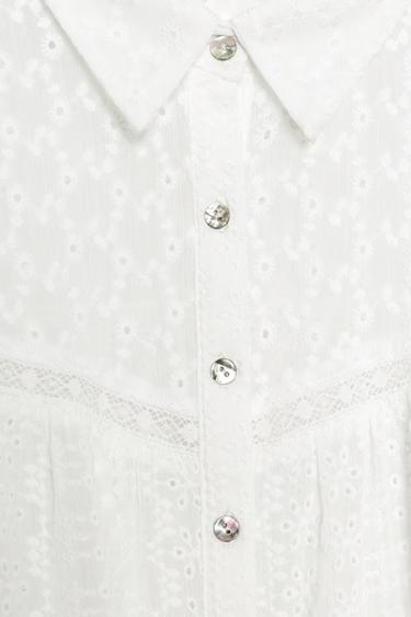 BLUSA ROMÁNTICA BORDADOS PERFORADOS - Blanco de Zara