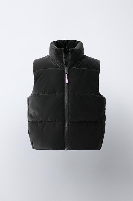 RUBBERISED PUFFER GILET - Black by Zara - Image 0