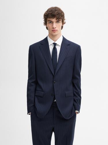 Zara 100% wool striped suit blazer - Navy blue