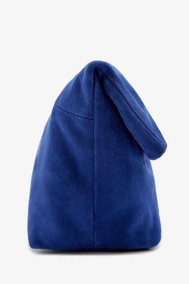 LIMITED EDITION SPLIT SUEDE MAXI CLUTCH - Blue by Zara - Image 3