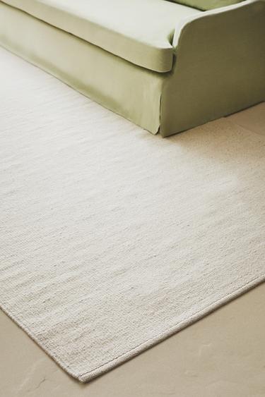 LICHTGEKLEURD WOLLEN VLOERKLEED - Ecru van Zara