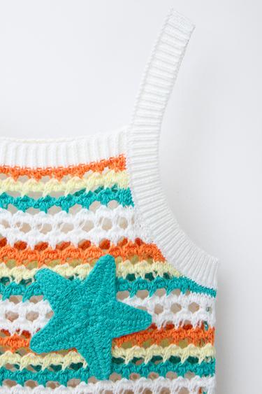 STRIPED KNIT TOP WITH NAUTICAL MOTIFS - Orange by Zara - Image 2