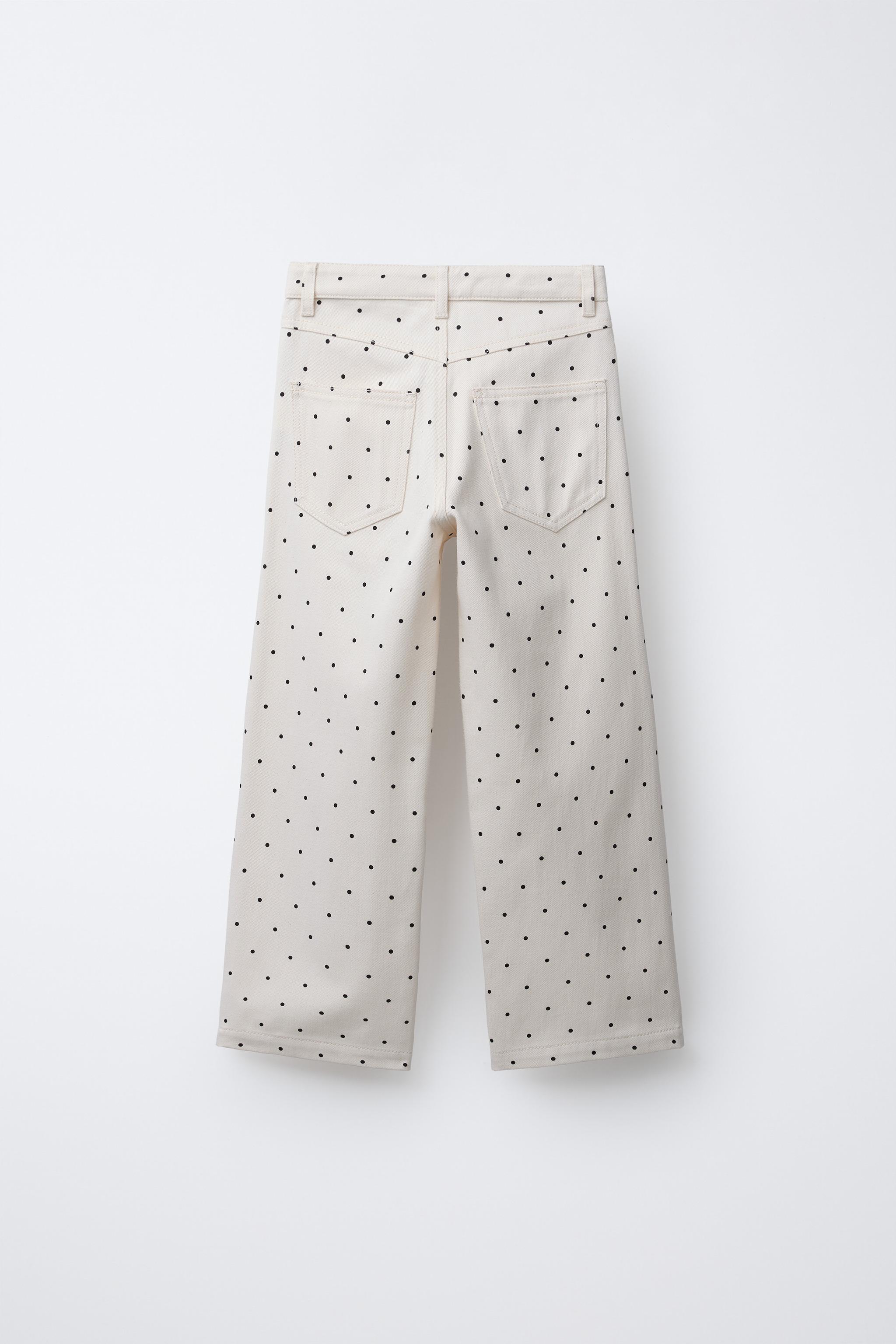WIDE LEG POLKA DOT JEANS